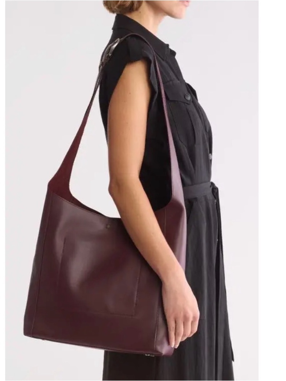 rag & bone Belize leather shopper, brand new, wine color
